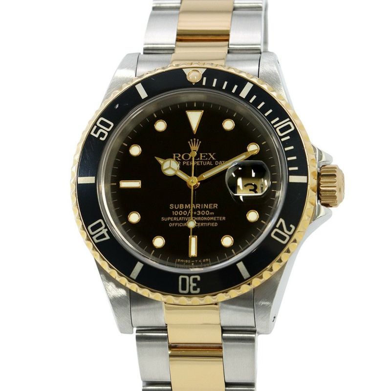 ロレックス サブマリーナ デイト コンビ SS/K18YGイエローゴールド E番 16613 ROLEX 腕時計 黒文字盤