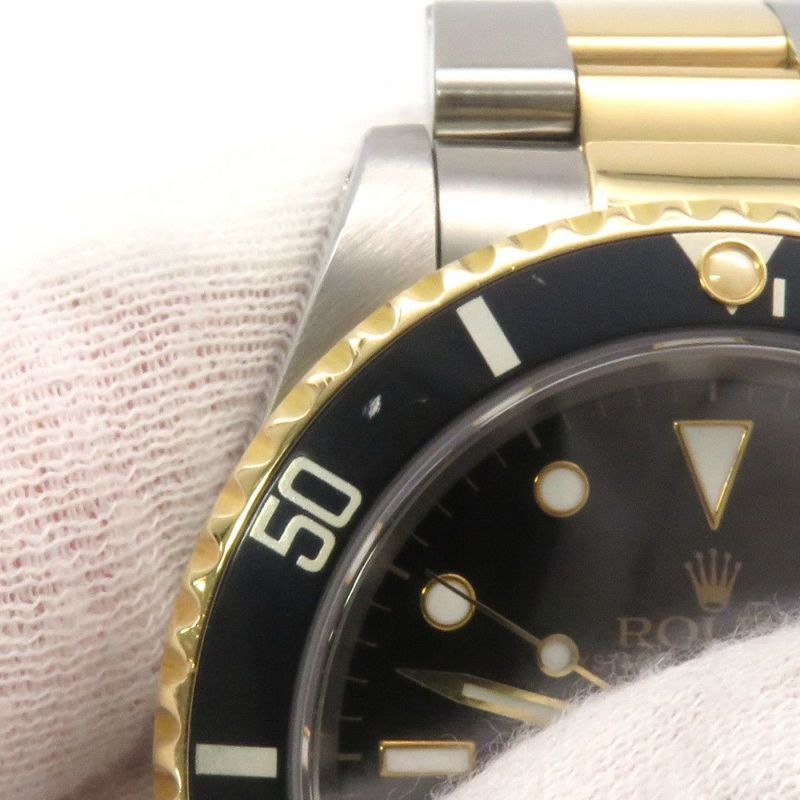 ロレックス サブマリーナ デイト コンビ SS/K18YGイエローゴールド E番 16613 ROLEX 腕時計 黒文字盤