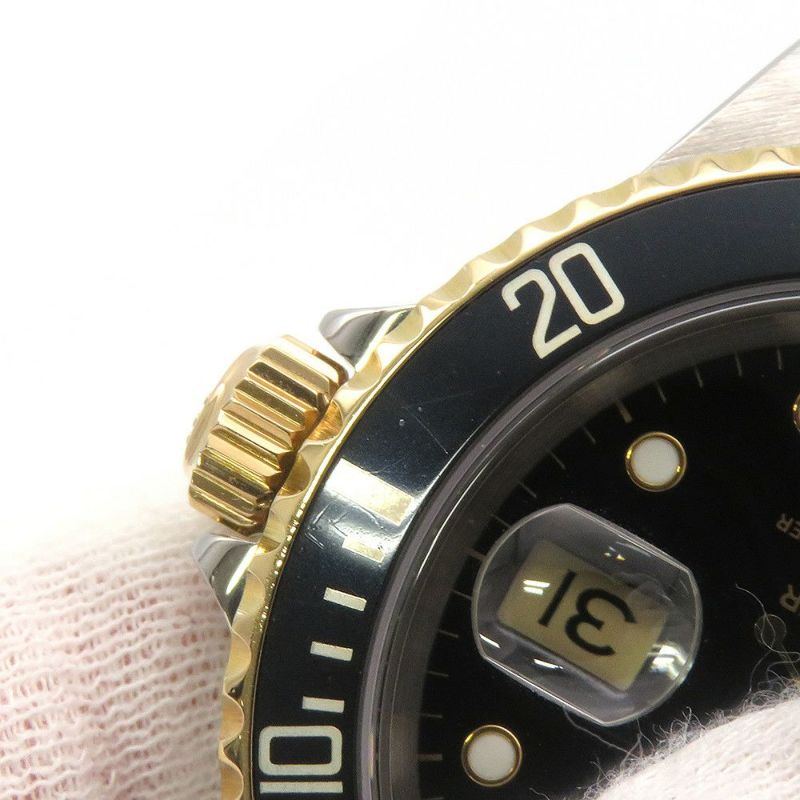 ロレックス サブマリーナ デイト コンビ SS/K18YGイエローゴールド E番 16613 ROLEX 腕時計 黒文字盤