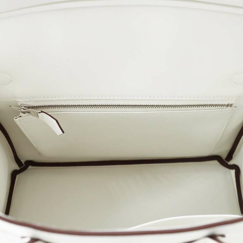 エルメス バーキン25 IN AND OUT ブラン/シルバー金具 スイフト B刻印 HERMES バッグ 白