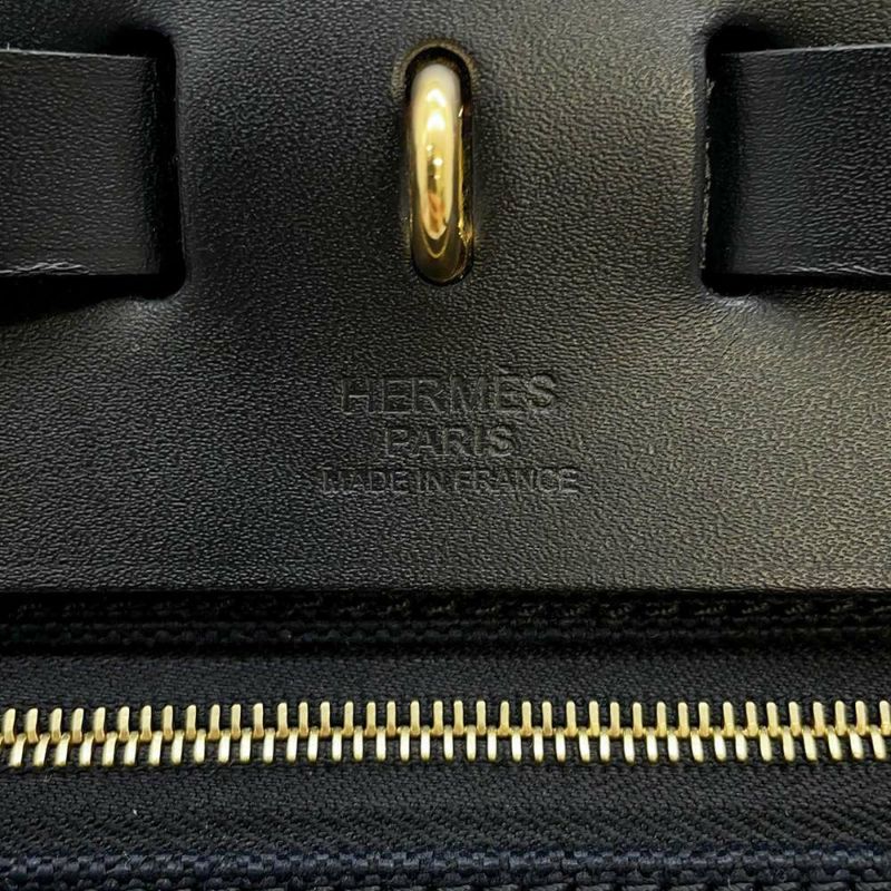 エルメス エールバッグジップPM ブラック/ゴールド金具 トワルミリタリー/ヴァッシュハンター B刻印 2way 黒