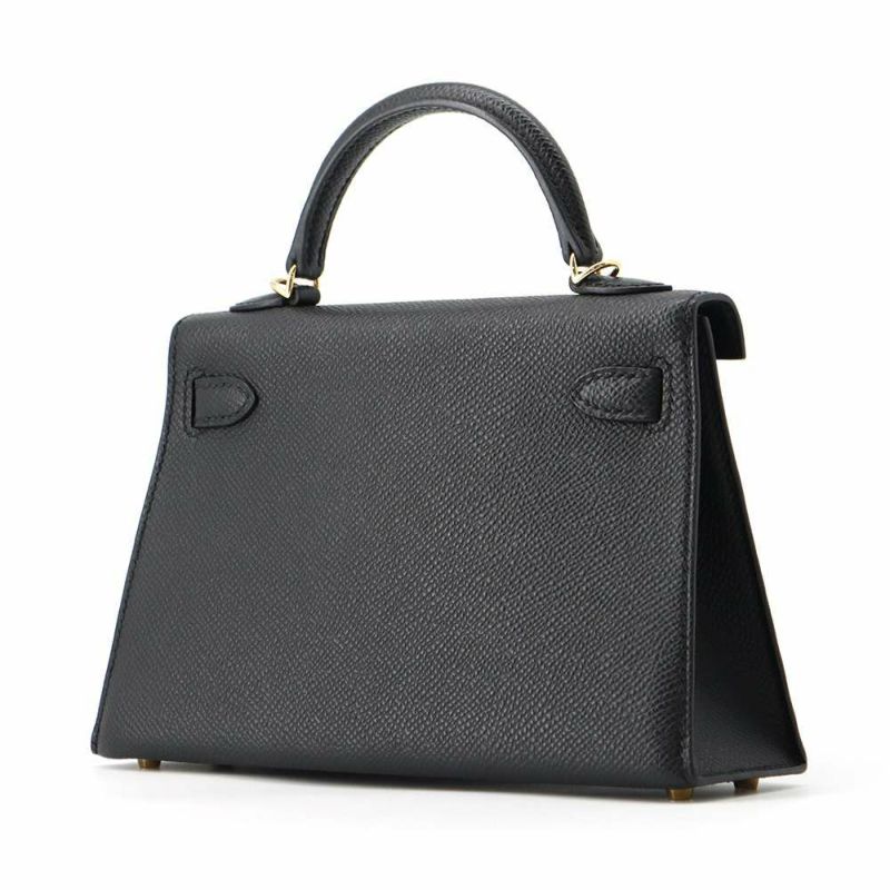 エルメス ハンドバッグ ミニケリードゥ 外縫い ブラック/ゴールド金具 ヴォーエプソン B刻印 2way 黒