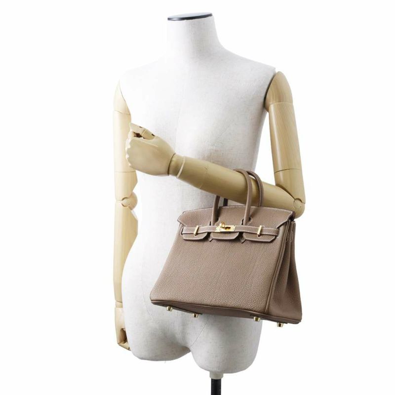 エルメス バーキン25 エトゥープ/ゴールド金具 トゴ W刻印 HERMES Birkin ハンドバッグ
