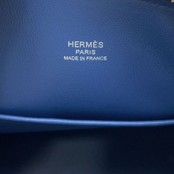 エルメス ボリード1923 ミニ ブルータイ/シルバー金具 シェブルミゾル K刻印 2wayショルダー シェーブル