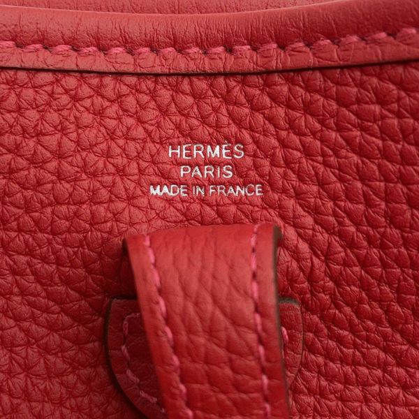 エルメス ショルダーバッグ エブリンTPM アマゾン 111cm ヴァーミリオン/シルバー金具 トリヨンノビーヨ B刻印 HERMES Evelyne