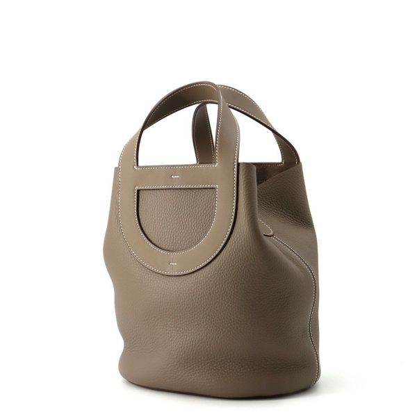 エルメス トートバッグ インザループ 23 エトゥープ/ゴールド金具 トリヨンクレマンス W刻印