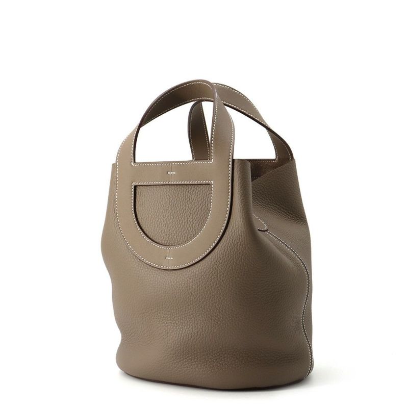 エルメス トートバッグ インザループ 23 エトゥープ/ゴールド金具 トリヨンクレマンス W刻印