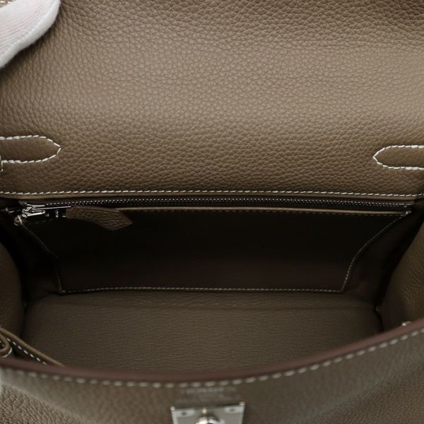 エルメス ハンドバッグ ケリー25内縫い エトゥープ/シルバー金具 トゴ W刻印 2wayショルダー