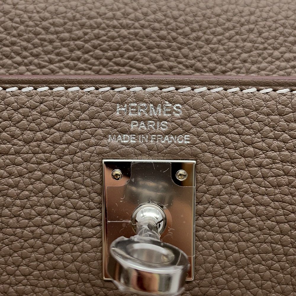 エルメス ハンドバッグ ケリー25内縫い エトゥープ/シルバー金具 トゴ W刻印 2wayショルダー