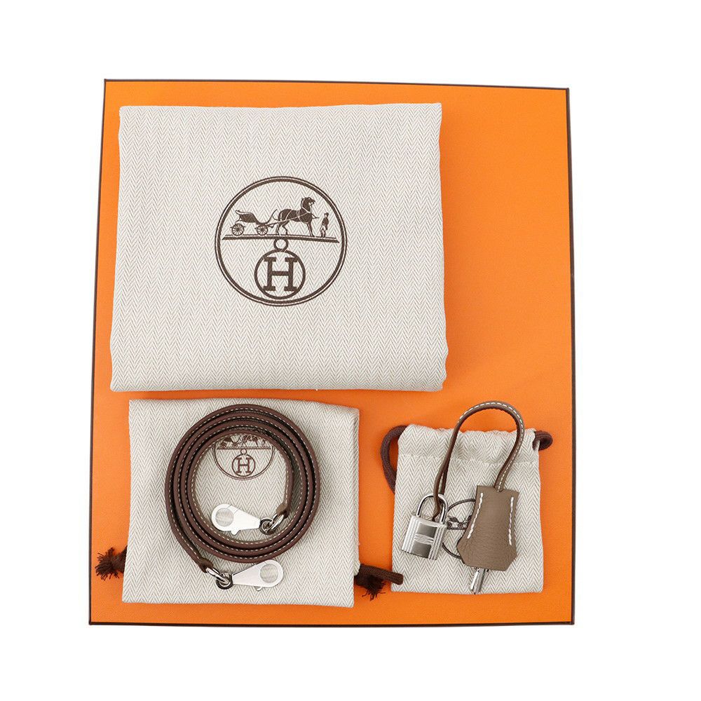 エルメス ハンドバッグ ケリー25内縫い エトゥープ/シルバー金具 トゴ W刻印 2wayショルダー