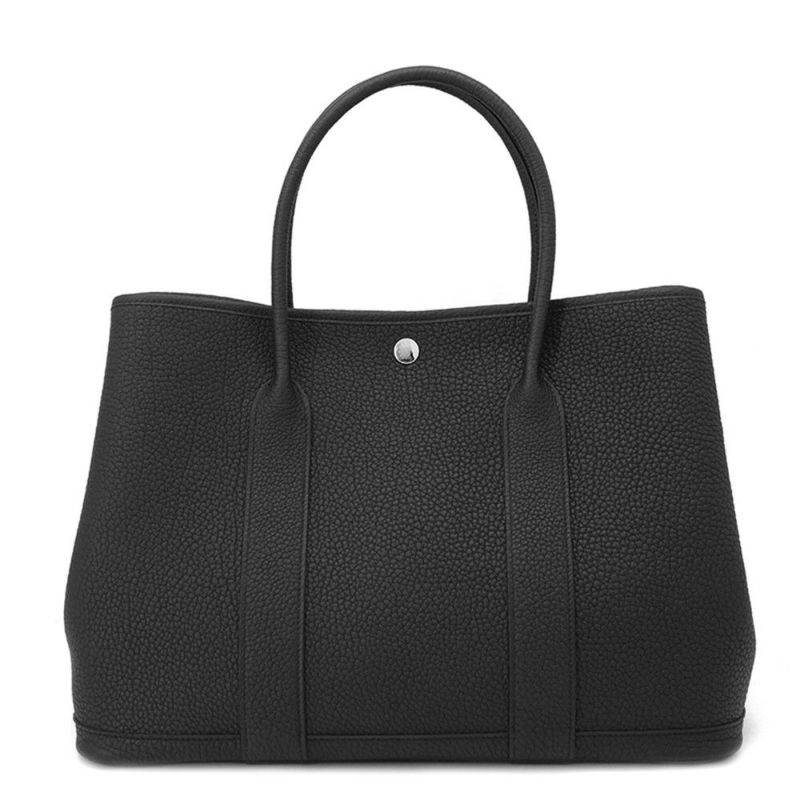 エルメス トートバッグ ガーデンパーティPM ブラック/シルバー金具 ネゴンダ K刻印 HERMES Garden Party 黒