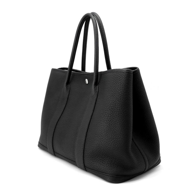 エルメス トートバッグ ガーデンパーティPM ブラック/シルバー金具 ネゴンダ D刻印 HERMES Garden Party 黒