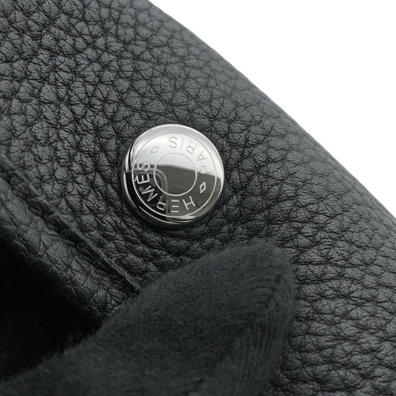 エルメス トートバッグ ガーデンパーティPM ブラック/シルバー金具 ネゴンダ D刻印 HERMES Garden Party 黒