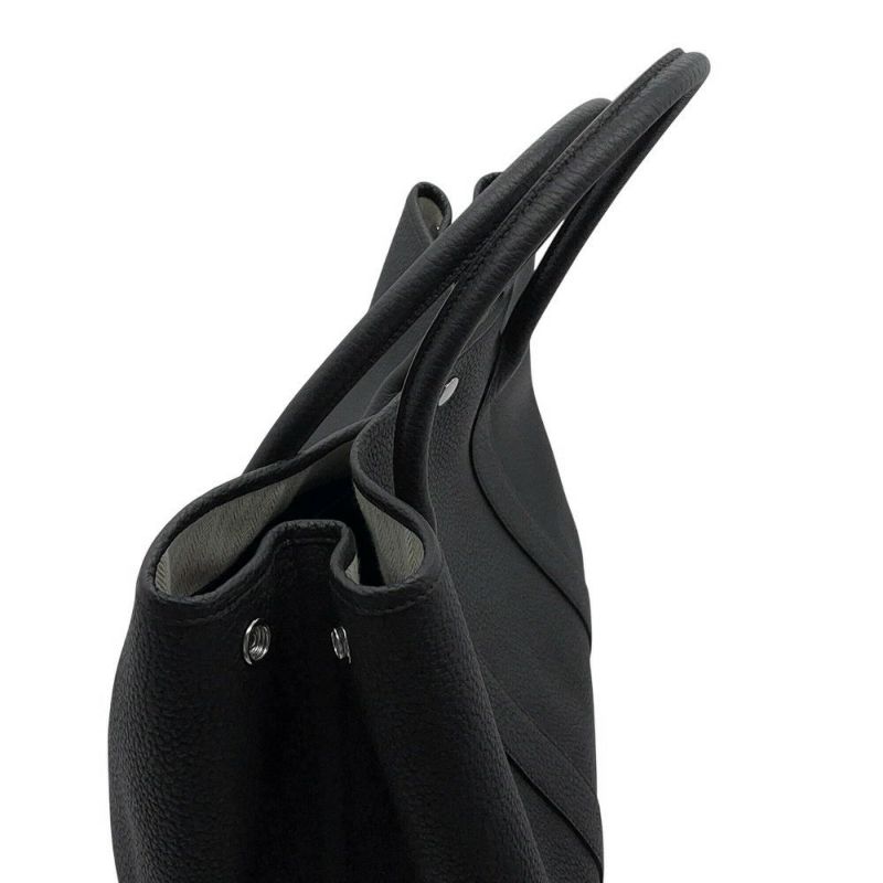 エルメス トートバッグ ガーデンパーティPM ブラック/シルバー金具 ネゴンダ D刻印 HERMES Garden Party 黒