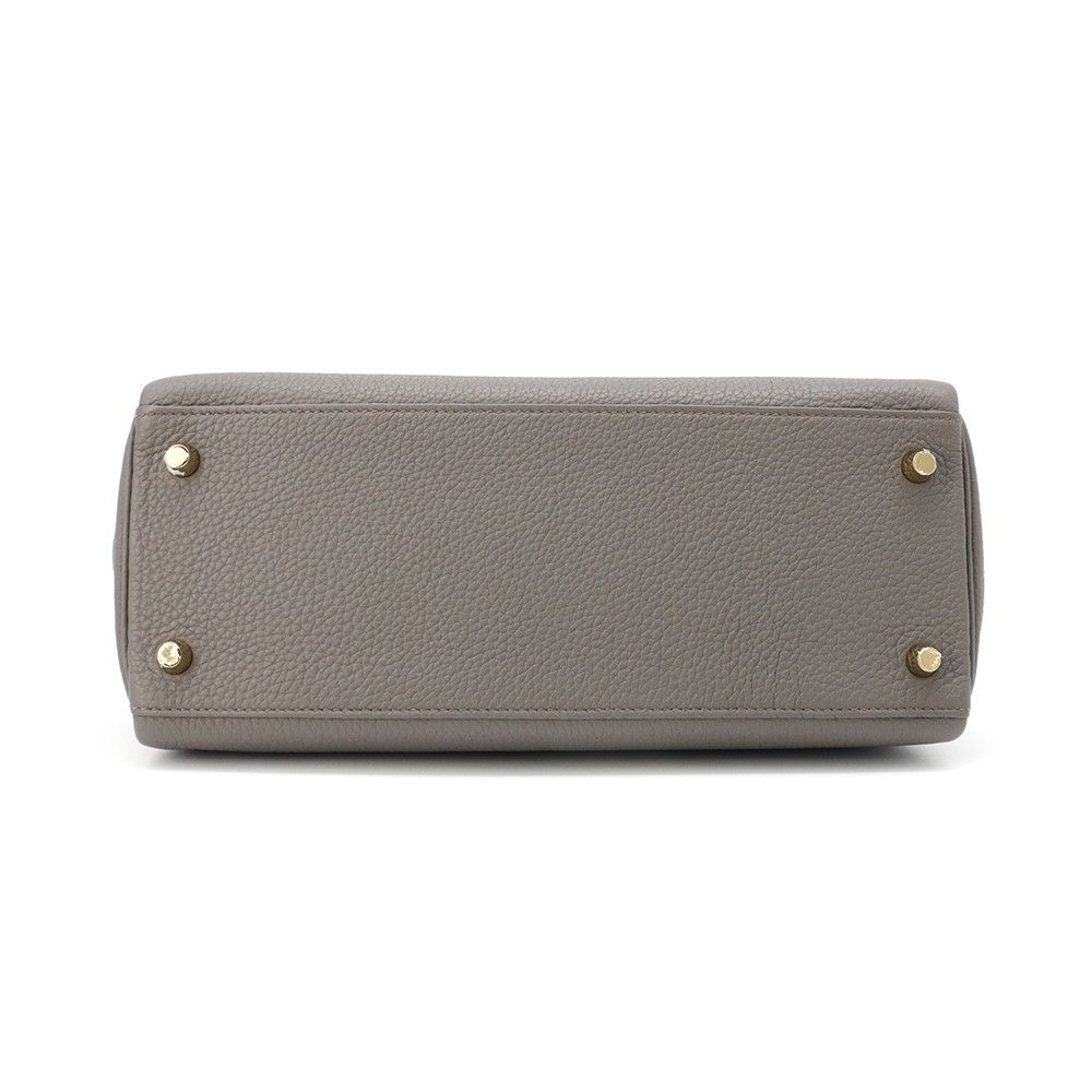 エルメス ハンドバッグ ケリー28 内縫い エタン/ゴールド金具 トゴ U刻印 HERMES Kelly 2wayバッグ