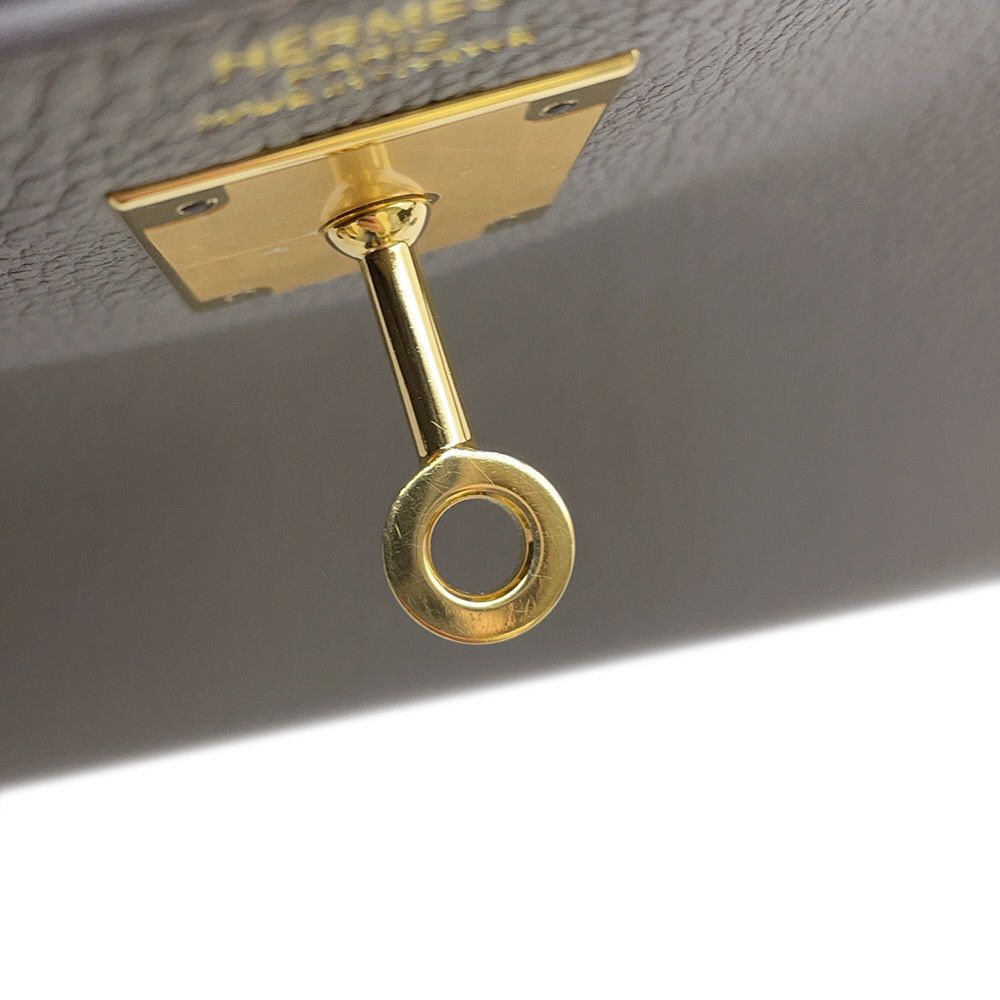 エルメス ハンドバッグ ケリー28 内縫い エタン/ゴールド金具 トゴ U刻印 HERMES Kelly 2wayバッグ
