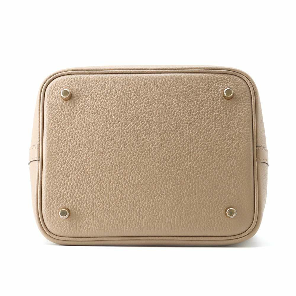 エルメス ハンドバッグ ピコタンロックMM ベージュマルファ/ゴールド金具 トリヨンクレマンス B刻印
