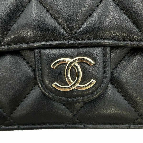 シャネル チェーンショルダーバッグ フラップ フォンケース マトラッセ ココマーク ラムスキン AP3226 CHANEL 黒