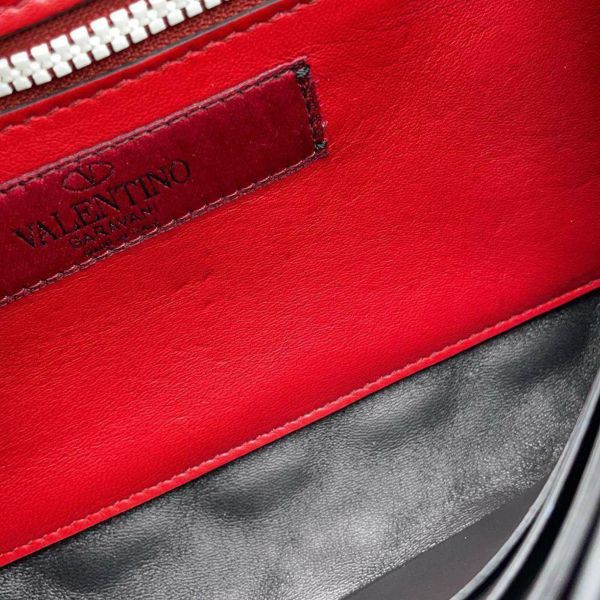 ヴァレンティノ・ガラヴァーニ チェーンショルダーバッグ ロックスタッズ スパイク レザー VALENTINO 白