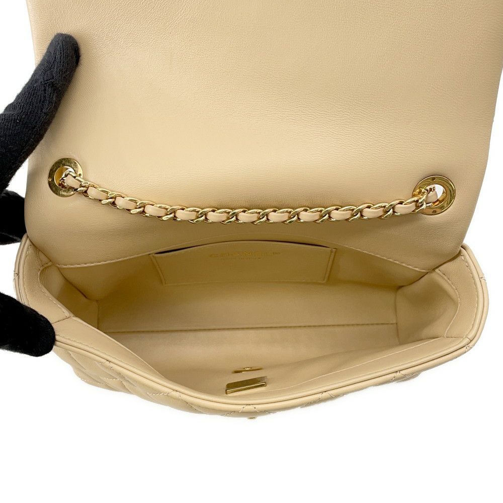シャネル チェーンショルダーバッグ マトラッセ ココマーク ラムスキン CHANEL