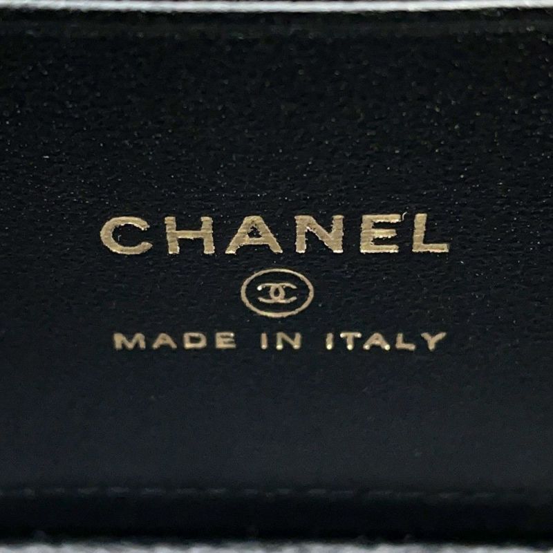 シャネル チェーンショルダーバッグ マトラッセ ココマーク ヴァニティケース ラムスキン AP2199 CHANEL 黒 バニティ