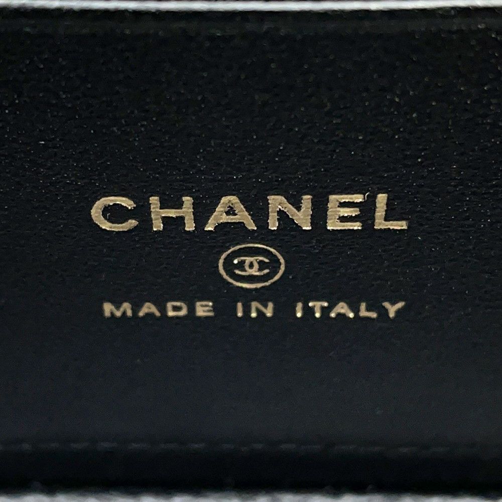 シャネル チェーンショルダーバッグ マトラッセ ココマーク ヴァニティケース ラムスキン AP2199 CHANEL 黒 バニティ