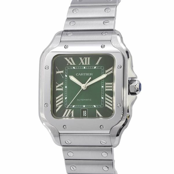 カルティエ サントス ドゥ カルティエ LM WSSA0062 Cartier 腕時計 グリーン文字盤