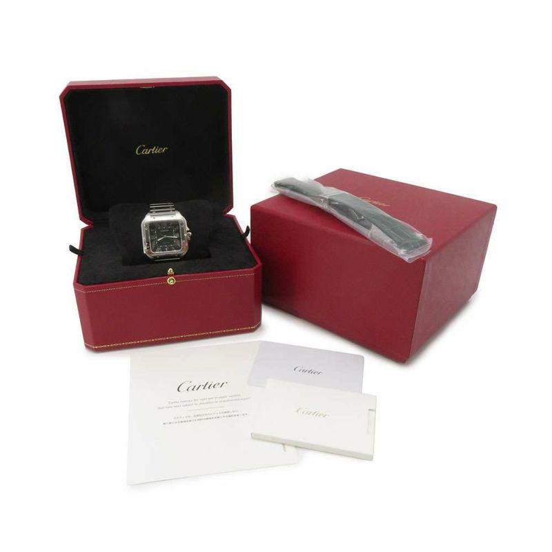 カルティエ サントス ドゥ カルティエ LM WSSA0062 Cartier 腕時計 グリーン文字盤