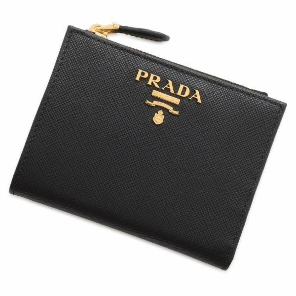 プラダ 二つ折り財布 サフィアーノ マルチカラー レザー 1ML050 PRADA 財布 黒
