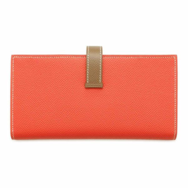 エルメス 長財布 ベアンスフレ ヴェルソ マチ有り エトゥープ/ローズジャイプール/ヴォーエプソン □P刻印