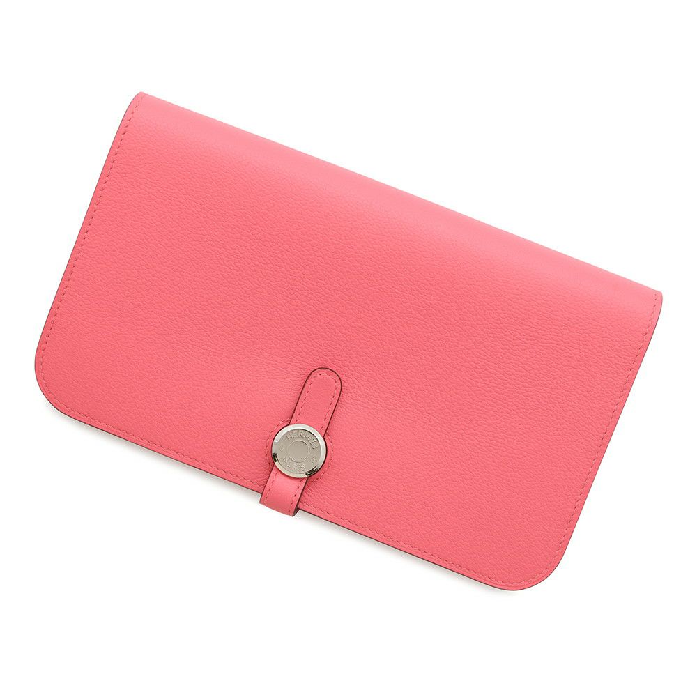 名古屋】エルメス ドゴン コンパクト ローズアザレ シルバー金具  