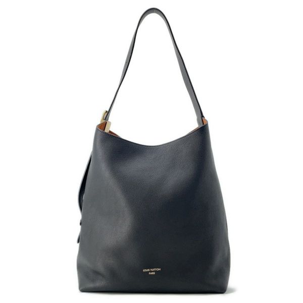 LOUIS VUITTON レザー キーホルダー ブラック