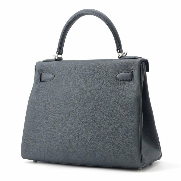 エルメス ハンドバッグ ケリー28 内縫い グリスミスティ/シルバー金具 トゴ W刻印 HERMES 2way