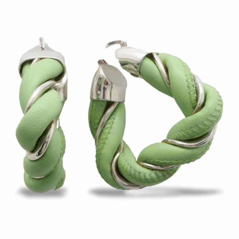 ボッテガヴェネタ ピアス ツイスト トライアングル レザー SV925 シルバー BOTTEGA VENETA アクセサリー