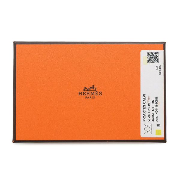 エルメス カードケース カルヴィ ジョーヌミルトン エプソン W刻印 HERMES 名刺入れ