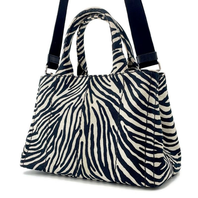 プラダ トートバッグ カナパ CANAPA ゼブラ 1BG439 PRADA バッグ 2wayショルダー