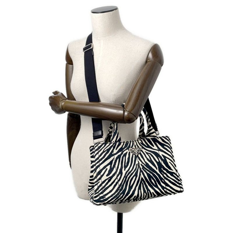 プラダ トートバッグ カナパ CANAPA ゼブラ 1BG439 PRADA バッグ 2wayショルダー