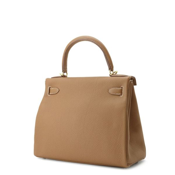 エルメス ハンドバッグ ケリー28 内縫い ゴールド/ゴールド金具 トゴ U刻印 2wayショルダー