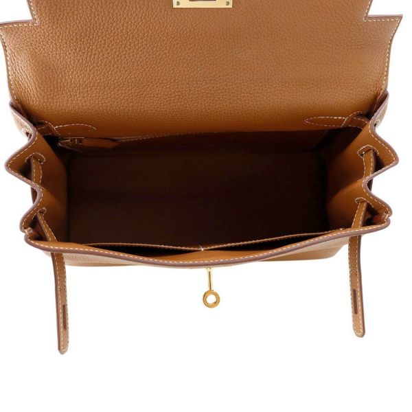 エルメス ハンドバッグ ケリー28 内縫い ゴールド/ゴールド金具 トゴ U刻印 2wayショルダー