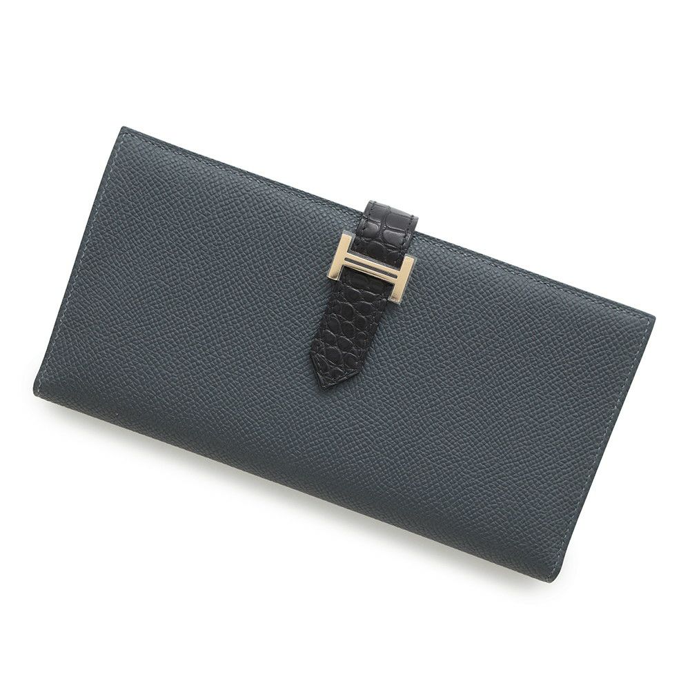 エルメス 長財布 ベアンスフレ ブーゲンビリア/シルバー金具  