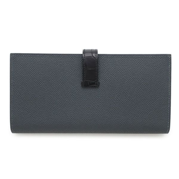 エルメス 長財布 ベアンスフレ タッチ グリミスティ/ブラック/ゴールド金具 エプソン/アリゲーターマット K刻印