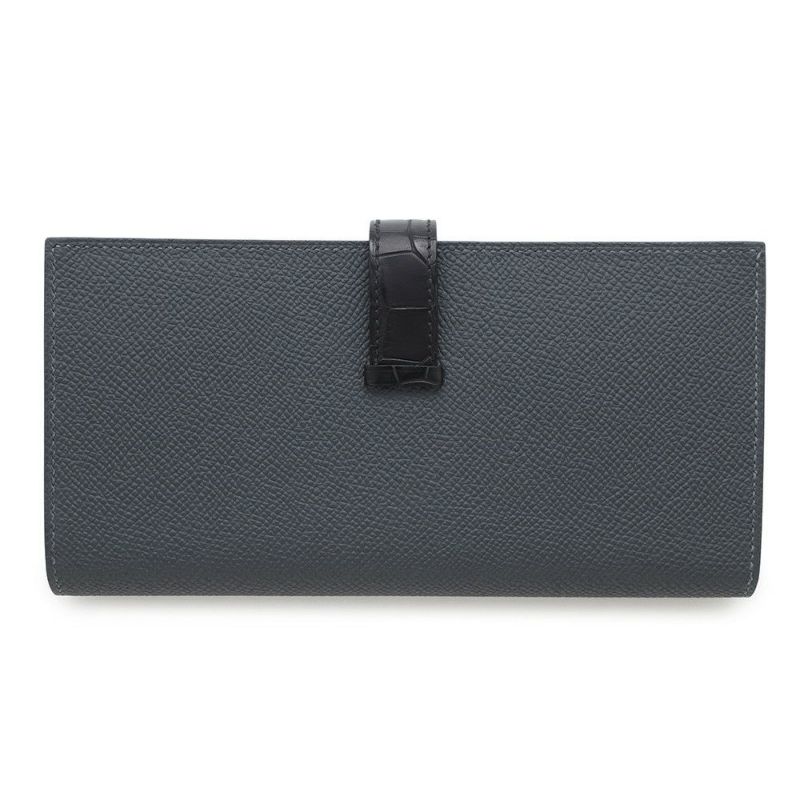 エルメス 長財布 ベアンスフレ タッチ グリミスティ/ブラック/ゴールド金具 エプソン/アリゲーターマット K刻印