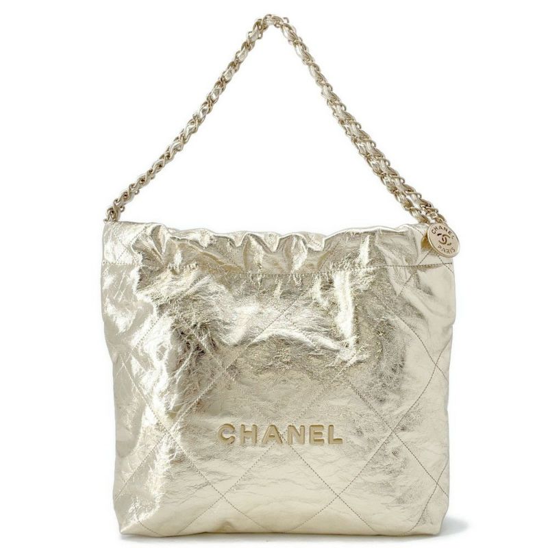 シャネル チェーンショルダーバッグ CHANEL22 スモール シャイニーカーフレザー AS3260 CHANEL ポーチ付き