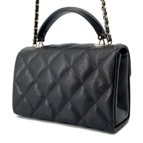 シャネル ハンドバッグ マトラッセ トップハンドル キャビアスキン AP4568 CHANEL 2way 黒