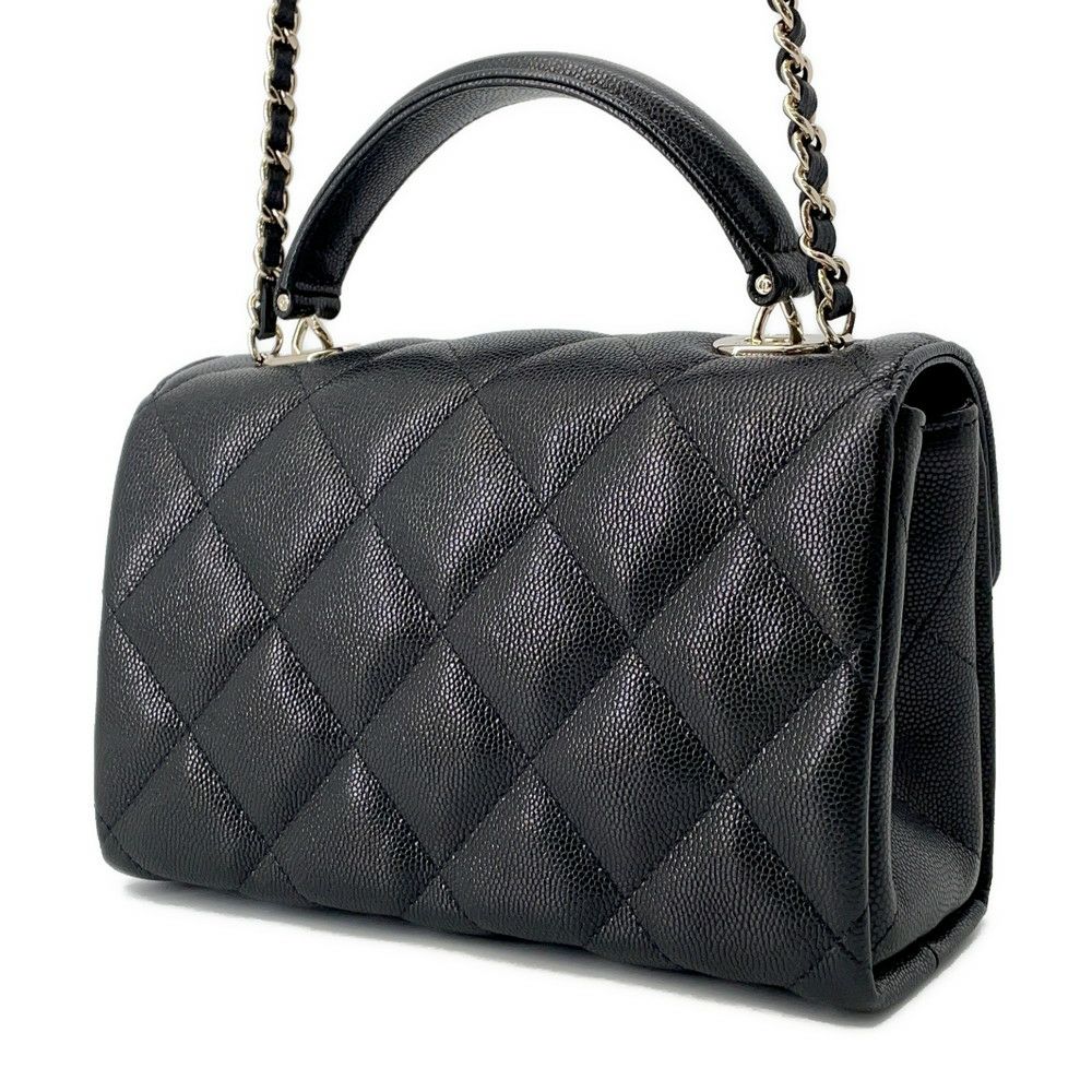シャネル ハンドバッグ マトラッセ トップハンドル キャビアスキン AP4568 CHANEL 2way 黒