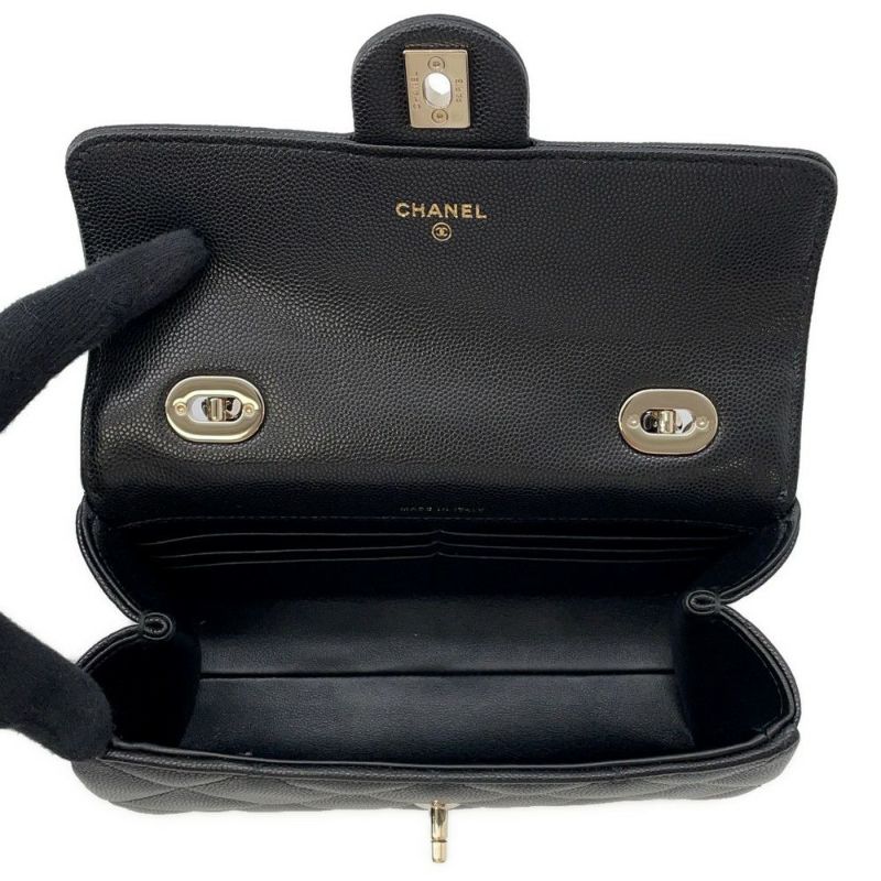 シャネル ハンドバッグ マトラッセ トップハンドル キャビアスキン AP4568 CHANEL 2way 黒