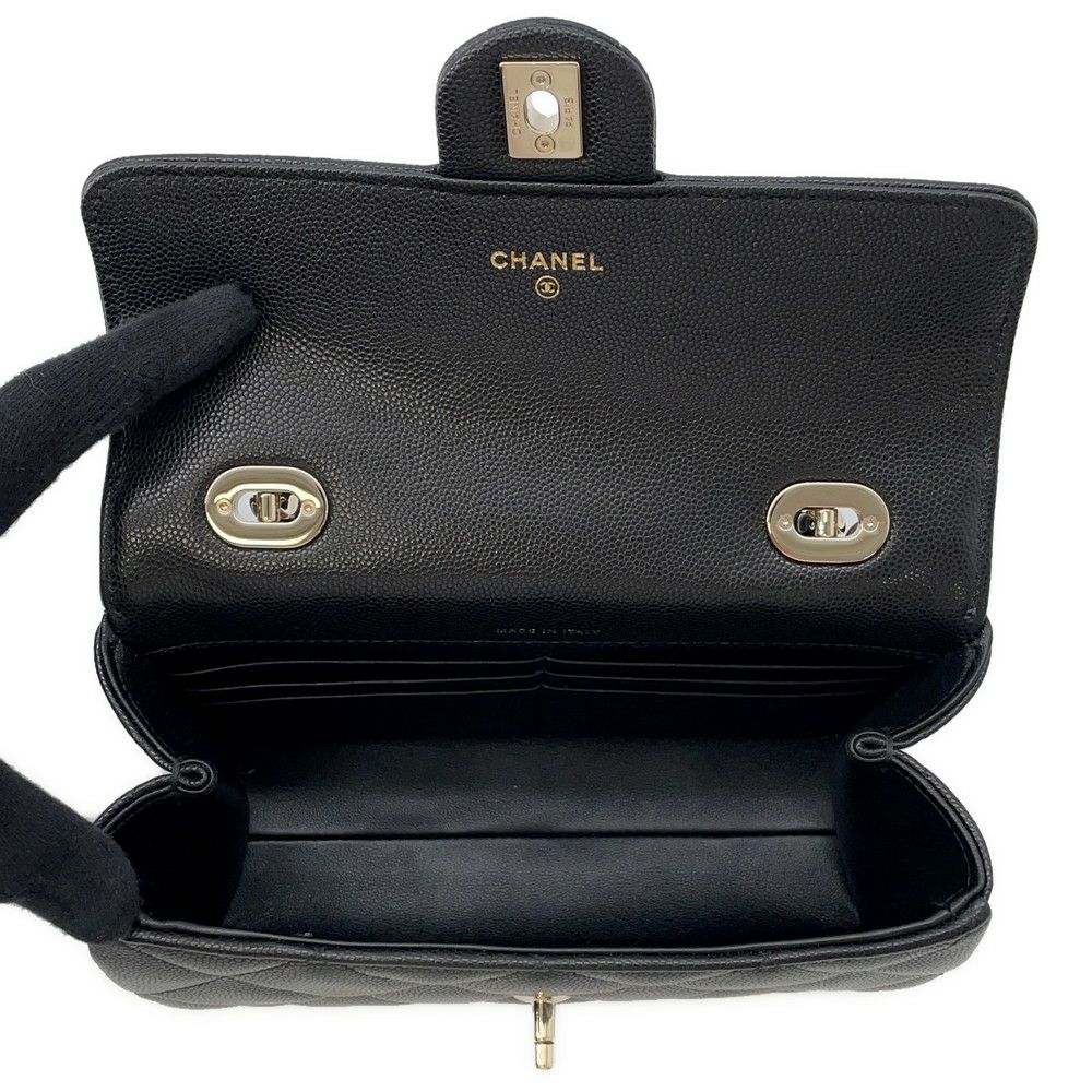 シャネル ハンドバッグ マトラッセ トップハンドル キャビアスキン AP4568 CHANEL 2way 黒