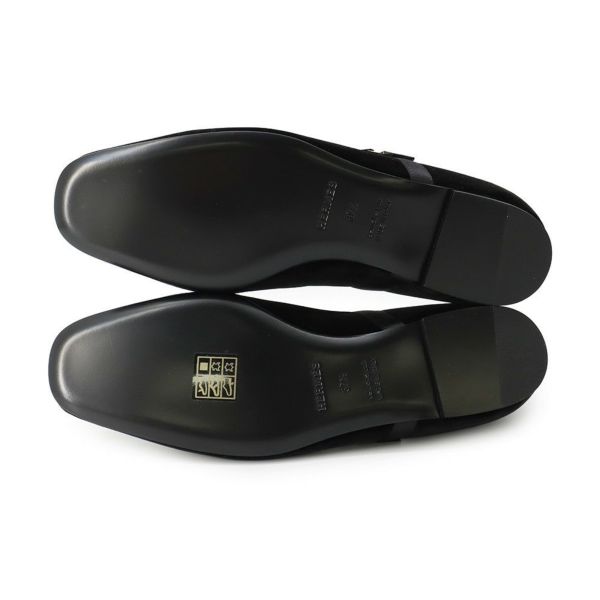 エルメス パンプス ジェーン ブラック ベロア レディースサイズ37 1/2 HERMES バレエシューズ 黒