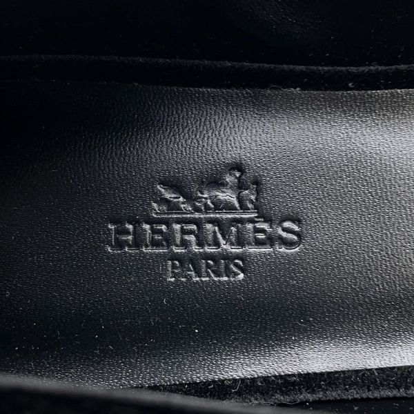 エルメス パンプス ジェーン ブラック ベロア レディースサイズ37 1/2 HERMES バレエシューズ 黒