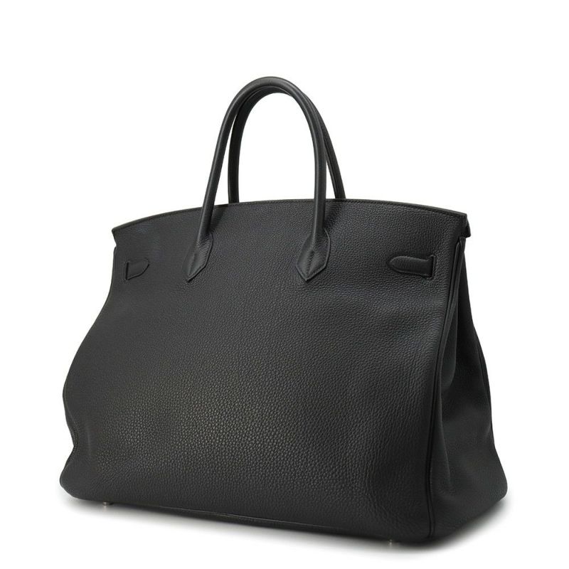 エルメス バーキン40 ブラック/シルバー金具 トゴ D刻印 HERMES Birkin ハンドバッグ 黒